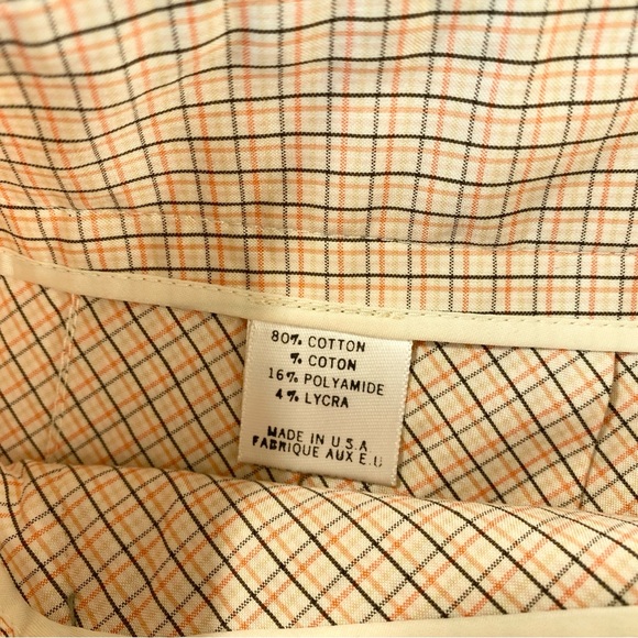 Theory Pleated Skirt Checkered Print 6 Tan - Picture 4 of 11